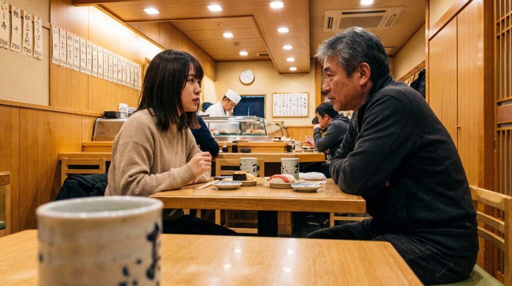 初任給で父とお寿司